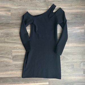 NEW Abercrombie - Long Sleeve Mini Dress - Women XS Tall - Black
